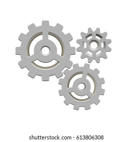 Gears on a white background. Vector illustration.