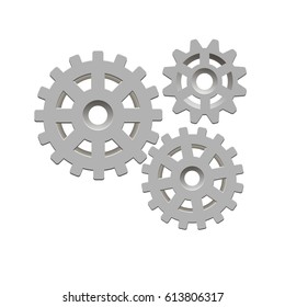 Gears on a white background. Vector illustration.