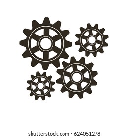 Gears on a white background. Vector illustration.