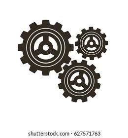 Gears on a white background. Vector icon.