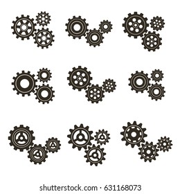 Gears on a white background. Vector illustration
