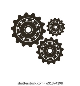 Gears on a white background. Vector illustration.