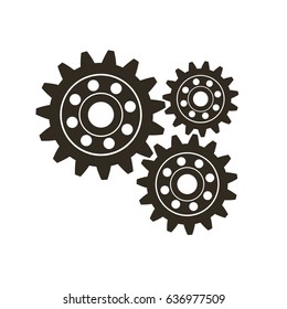 Gears on a white background. Vector icon