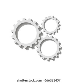 Gears on a white background. Vector illustration.