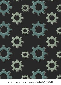 Gears and outline over solid color background