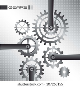 Gears Over Silver Background Vector Illustration Stock Vector (Royalty ...