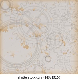 gears pattern over vintage background. Vector Illustration 