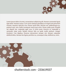 Gears pattern with some text.  Brochure samle