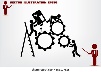 gears people icon vector illustration eps10.