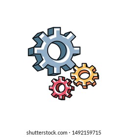 gears pinion machine isolated icon