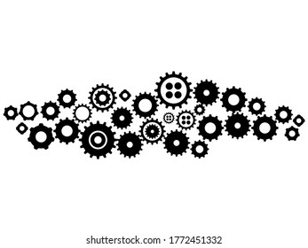 Gears in Progress.Gear wheel or cog. Mechanism.vector illustration