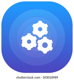 Gears Purple - blue circular UI/UX App Icon / Logo Design