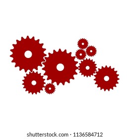 Gears in red design
