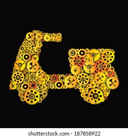 Gears in scooter shape.