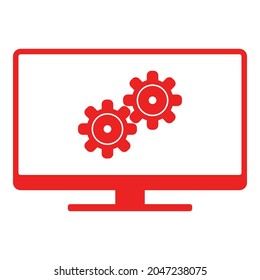 Gears and screen on white