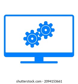 Engranajes y pantalla en blanco