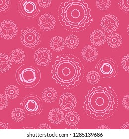 Gears seamless background. Pink seamless background. Vector illustration