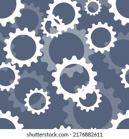 Gears seamless flat vector pattern