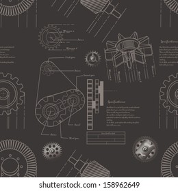 gears seamless pattern