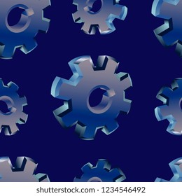 Gears. Seamless pattern of gear wheels of different size. Creative design for websites and business