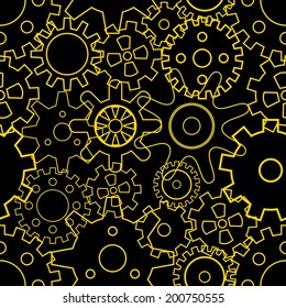 Gears, seamless pattern. Vector illustration