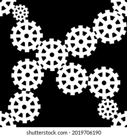 engranajes, patrón sin soldadura, ilustración vectorial