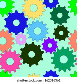 Gears. Seamless vector wallpaper (done using clipping mask - easily editable)