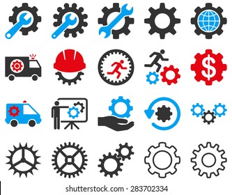 Gears and service icon set.