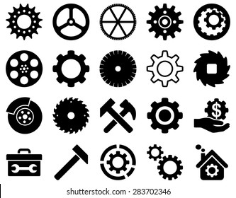 Gears and service icon set.