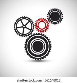 Gears set Icon Vector Illustration. Gears wheels set Icon.
