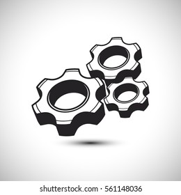 Gears Set Icon. Gears Set wheels Icon. Vector Illustration. Service Icon.