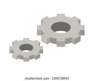 gears setting icon flat isolated