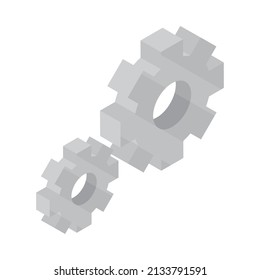 gears setting technology icon isometric