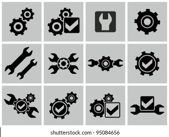 Gears as settings or configuration or preferences icons set.