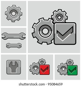 Gears as settings or configuration or preferences icons set.