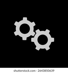 Gears Or Settings icon isolated on black background