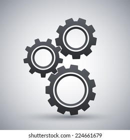 Gears or settings icon, stock vector