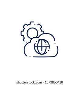 gears settings machine line icon vector illustration design