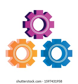 gears settings setup isolated icons vector illustration design