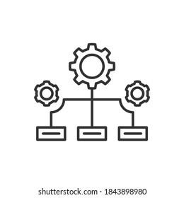 Gears and settings. Vector black icon.