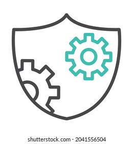 gears shield mechanic icon isolated