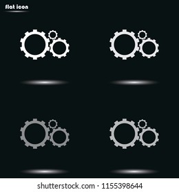 Gears sign flat grayscale vector icon.