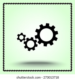 Gears sign icon, vector illustration. Flat design style 