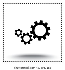 Gears sign icon, vector illustration. Flat design style 