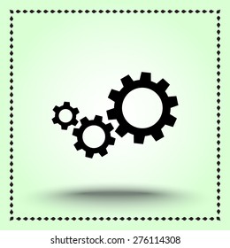 Gears sign icon, vector illustration. Flat design style 