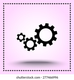 Gears sign icon, vector illustration. Flat design style 