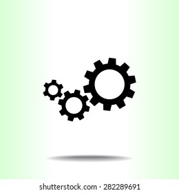 Gears sign icon, vector illustration. Flat design style 