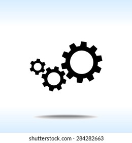 Gears sign icon, vector illustration. Flat design style 