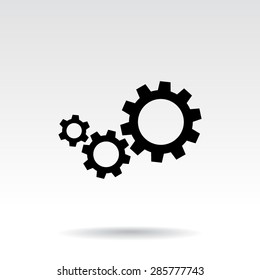 Gears sign icon, vector illustration. Flat design style 