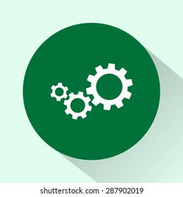 Gears sign icon, vector illustration. Flat design style 